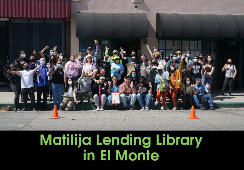photo: People in front of Matilija Lending Library in El Monte